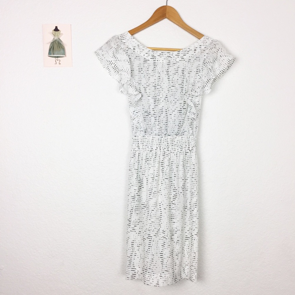 BCBGeneration Dress Sleeveless medium white Ruffle Dress - Picture 5 of 9